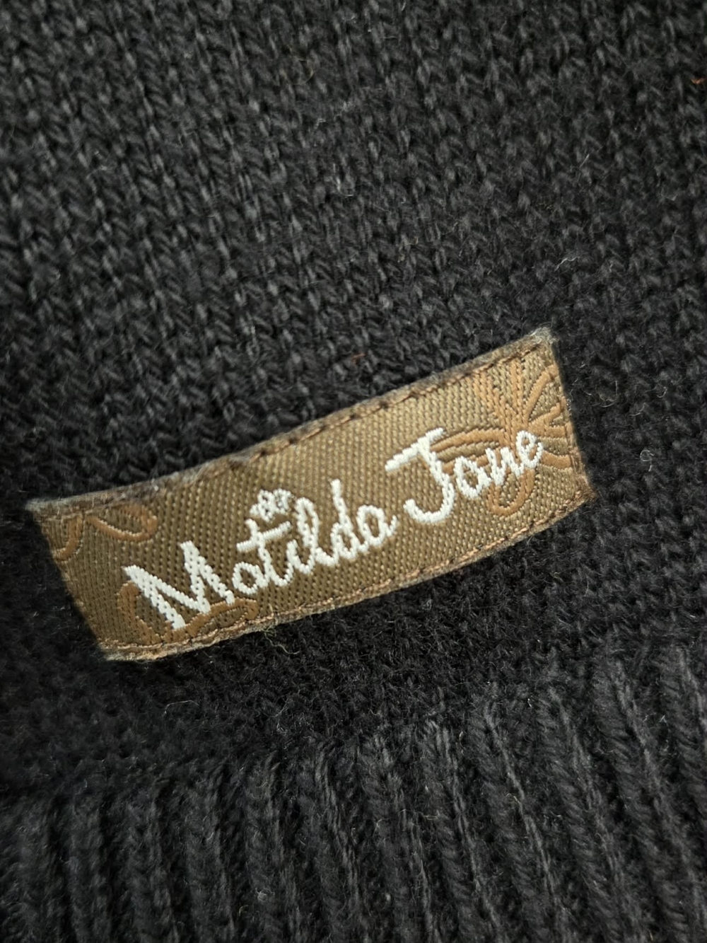 Matilda Jane | Black Lace Hem Open Front Cardigan | Size Large - Picture 3 of 4